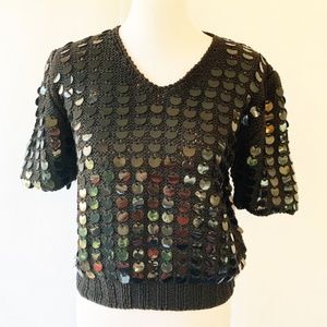 Vintage Marisa Christina Black Sequin Sweater